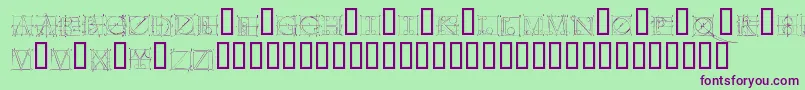 Duererlatinconstructioncapitals Font – Purple Fonts on Green Background