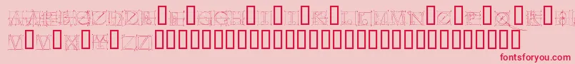 Duererlatinconstructioncapitals Font – Red Fonts on Pink Background