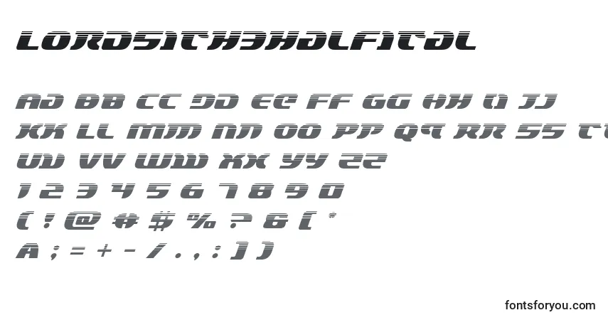 Schriftart Lordsith3halfital – Alphabet, Zahlen, spezielle Symbole