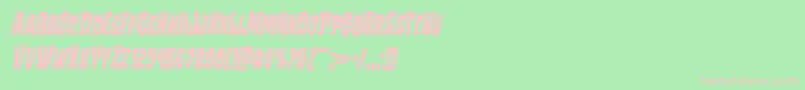 Fonte Mindlessbrutecondital – fontes rosa em um fundo verde