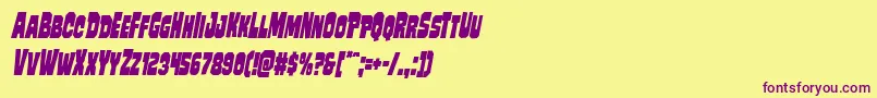 Mindlessbrutecondital Font – Purple Fonts on Yellow Background