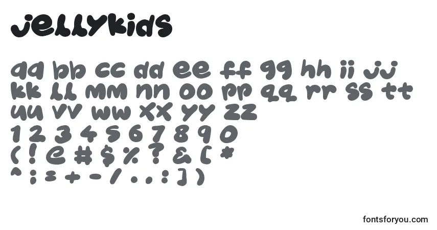 Schriftart JellyKids – Alphabet, Zahlen, spezielle Symbole