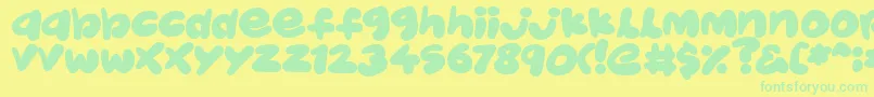 JellyKids Font – Green Fonts on Yellow Background