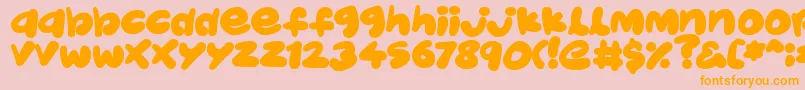 JellyKids-Schriftart – Orangefarbene Schriften auf rosa Hintergrund