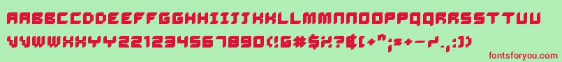 フォントDalilaBold – 赤い文字の緑の背景