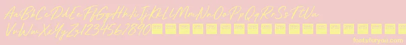 FutureShockDemo Font – Yellow Fonts on Pink Background