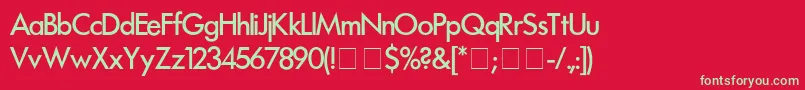 FuturaMedium Font – Green Fonts on Red Background