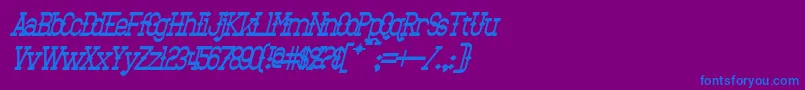 BantorainBoldItalic Font – Blue Fonts on Purple Background