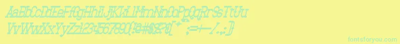 Шрифт BantorainBoldItalic – зелёные шрифты на жёлтом фоне