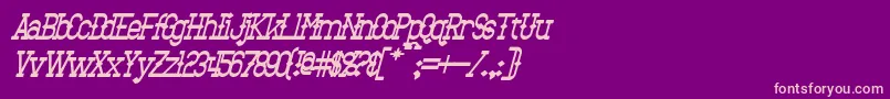 BantorainBoldItalic Font – Pink Fonts on Purple Background