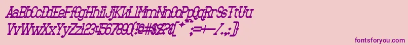 BantorainBoldItalic Font – Purple Fonts on Pink Background