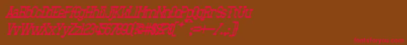フォントBantorainBoldItalic – 赤い文字が茶色の背景にあります。