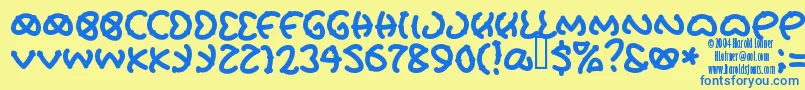Pretzunsalted Font – Blue Fonts on Yellow Background