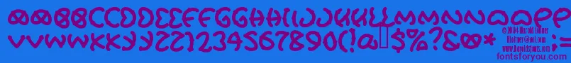 Pretzunsalted Font – Purple Fonts on Blue Background