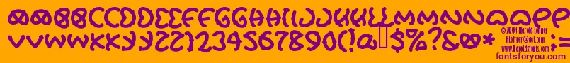 Pretzunsalted Font – Purple Fonts on Orange Background