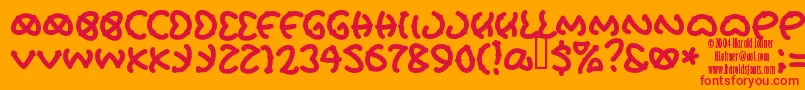 Pretzunsalted Font – Red Fonts on Orange Background