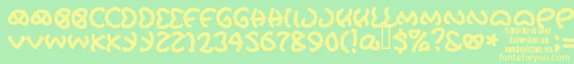 Pretzunsalted Font – Yellow Fonts on Green Background