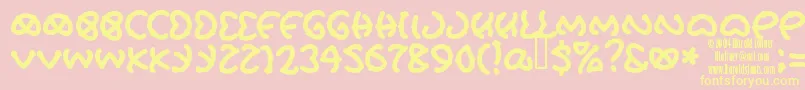 Pretzunsalted Font – Yellow Fonts on Pink Background