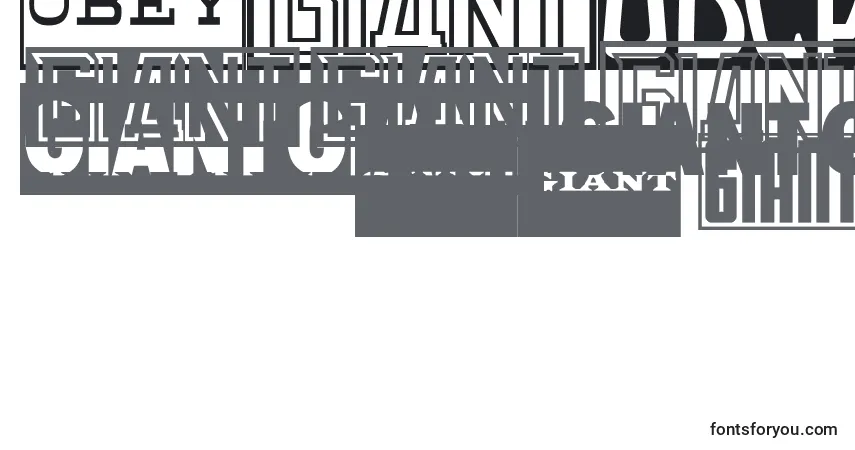 Obeygiantposter-fontti – aakkoset, numerot, erikoismerkit