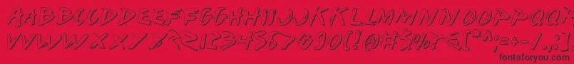 IWantMyTtrShadow Font – Black Fonts on Red Background