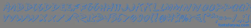 IWantMyTtrShadow-Schriftart – Blaue Schriften auf grauem Hintergrund