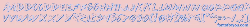 IWantMyTtrShadow Font – Blue Fonts on Pink Background