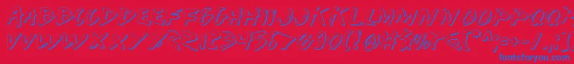 IWantMyTtrShadow Font – Blue Fonts on Red Background