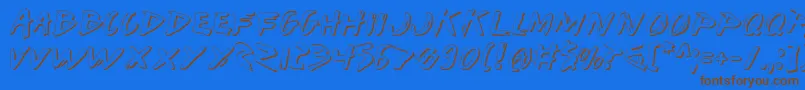 IWantMyTtrShadow Font – Brown Fonts on Blue Background