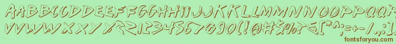 IWantMyTtrShadow Font – Brown Fonts on Green Background