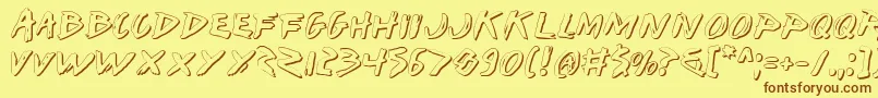 IWantMyTtrShadow Font – Brown Fonts on Yellow Background
