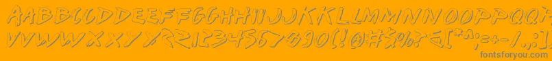 フォントIWantMyTtrShadow – オレンジの背景に灰色の文字