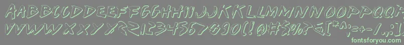 IWantMyTtrShadow Font – Green Fonts on Gray Background