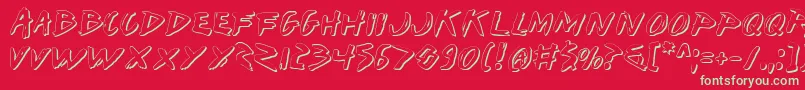 IWantMyTtrShadow Font – Green Fonts on Red Background