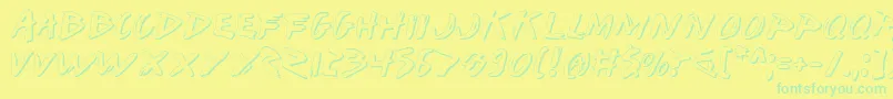 IWantMyTtrShadow Font – Green Fonts on Yellow Background