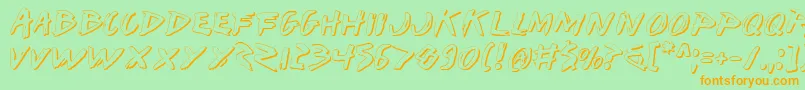 IWantMyTtrShadow Font – Orange Fonts on Green Background