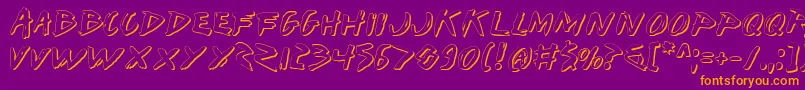 IWantMyTtrShadow Font – Orange Fonts on Purple Background