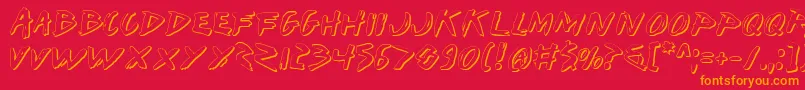 IWantMyTtrShadow Font – Orange Fonts on Red Background