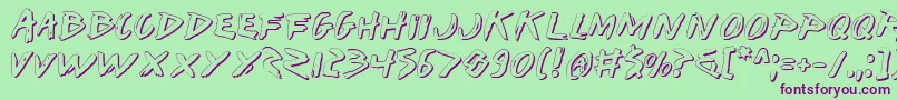 IWantMyTtrShadow Font – Purple Fonts on Green Background