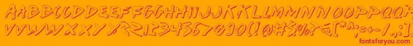 IWantMyTtrShadow Font – Red Fonts on Orange Background