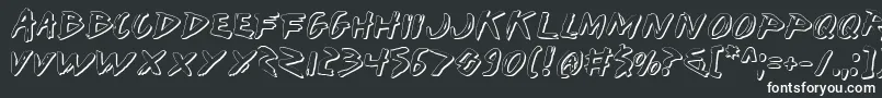 IWantMyTtrShadow-fontti – valkoiset fontit mustalla taustalla
