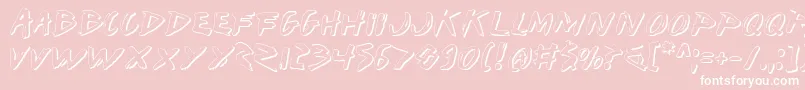 IWantMyTtrShadow-Schriftart – Weiße Schriften auf rosa Hintergrund