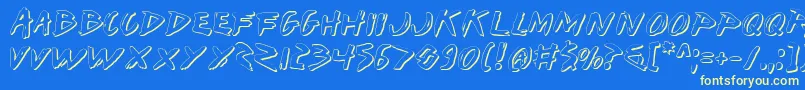 IWantMyTtrShadow Font – Yellow Fonts on Blue Background