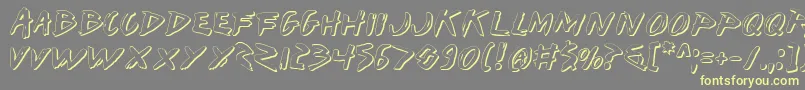 IWantMyTtrShadow Font – Yellow Fonts on Gray Background
