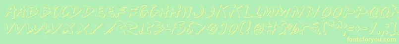 IWantMyTtrShadow Font – Yellow Fonts on Green Background