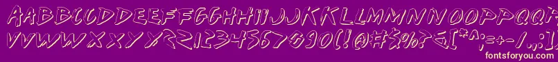 IWantMyTtrShadow Font – Yellow Fonts on Purple Background