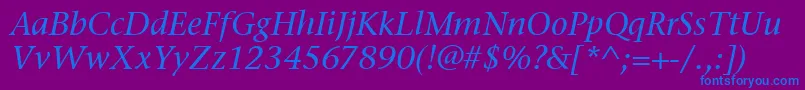 fuente StoneSerifItcMediumItalic – Fuentes Azules Sobre Fondo Morado