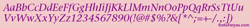 fuente StoneSerifItcMediumItalic – Fuentes Moradas Sobre Fondo Rosa