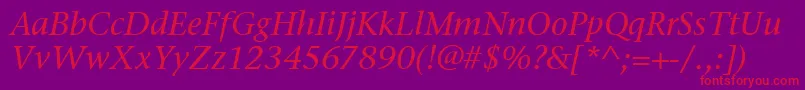 Шрифт StoneSerifItcMediumItalic – красные шрифты на фиолетовом фоне