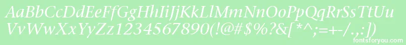 StoneSerifItcMediumItalic Font – White Fonts on Green Background