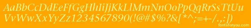 StoneSerifItcMediumItalic Font – Yellow Fonts on Orange Background